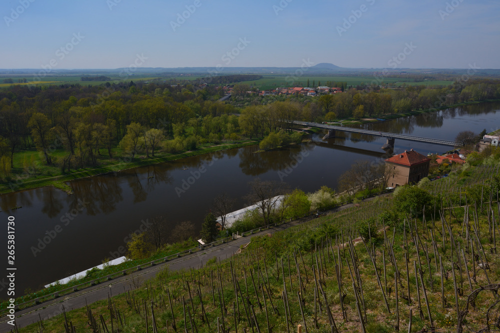 Landscape of Czech republic, Rip mountain, Labe river - Melnik, Czech republic