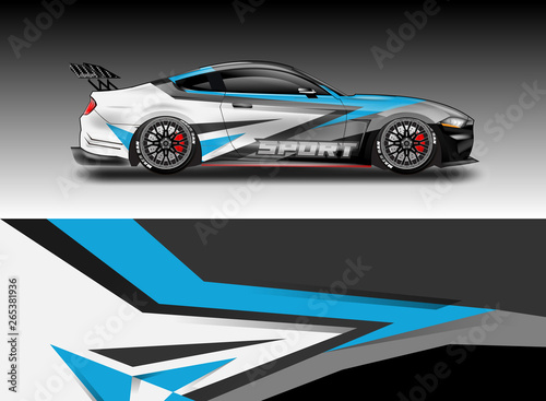 Livery decal car vector   supercar  rally  drift . Graphic abstract stripe racing background . File ready to print and editable .