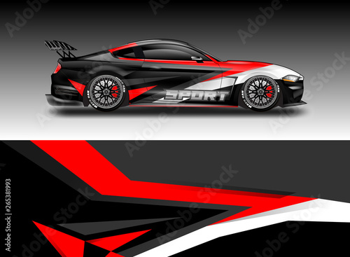 Livery decal car vector   supercar  rally  drift . Graphic abstract stripe racing background . File ready to print and editable .