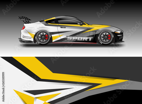 Livery decal car vector   supercar  rally  drift . Graphic abstract stripe racing background . File ready to print and editable .