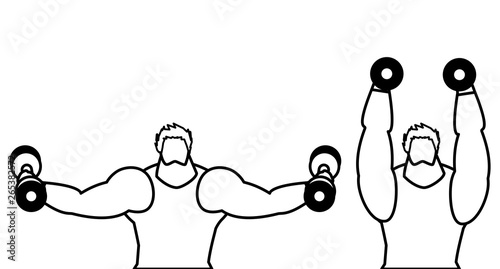 athletic men weight lifting characters