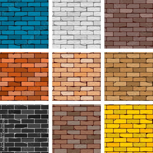 Vector brick wall set