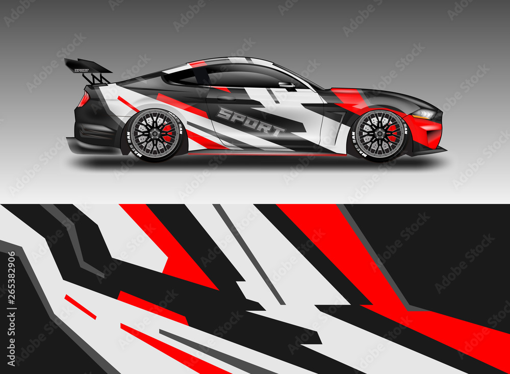 Livery decal car vector , supercar, rally, drift . Graphic abstract stripe racing background . File ready to print and editable . Livery decal car vector , supercar, rally, drift . Graphic abstract stripe racing background . File ready to print and editable .