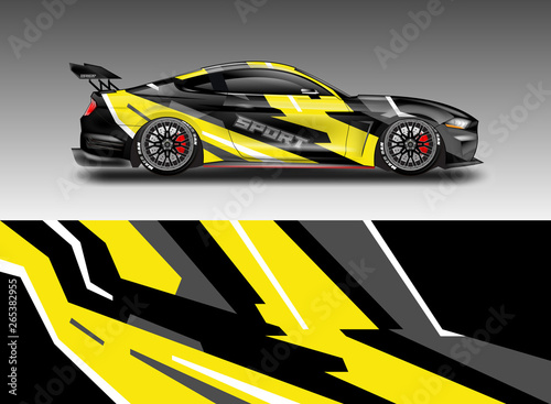 Livery decal car vector   supercar  rally  drift . Graphic abstract stripe racing background . File ready to print and editable .