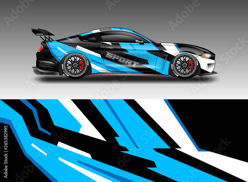Livery decal car vector , supercar, rally, drift . Graphic abstract stripe racing background . File ready to print and editable .