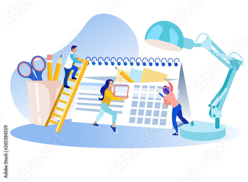 Planning Time Management Metaphor Cartoon Banner