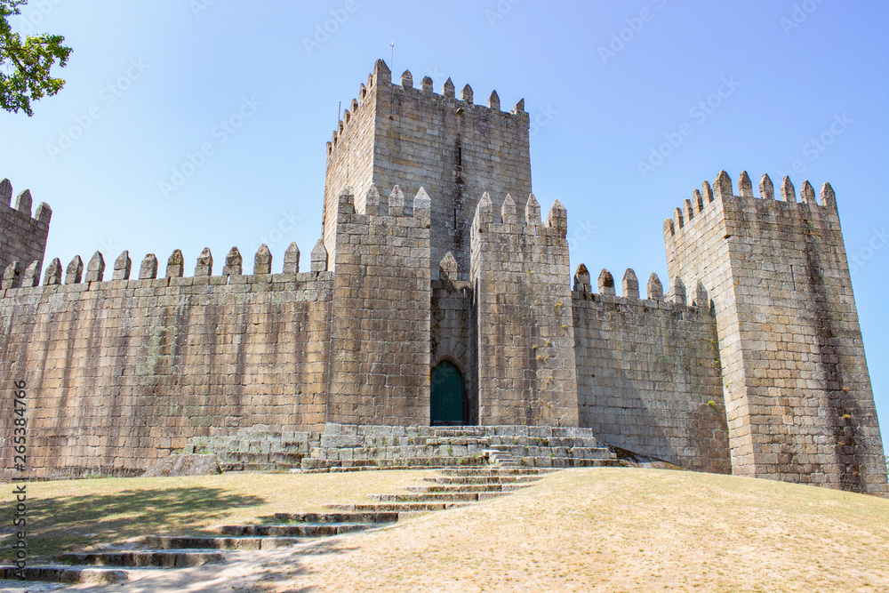 Guimaraes castle at Braga, Portugal. It was the birthplace of the first Portuguese King