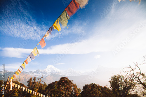 Annapurna area mountains in the Himalayas of Nepal photo