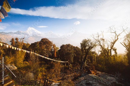 Annapurna area mountains in the Himalayas of Nepal photo