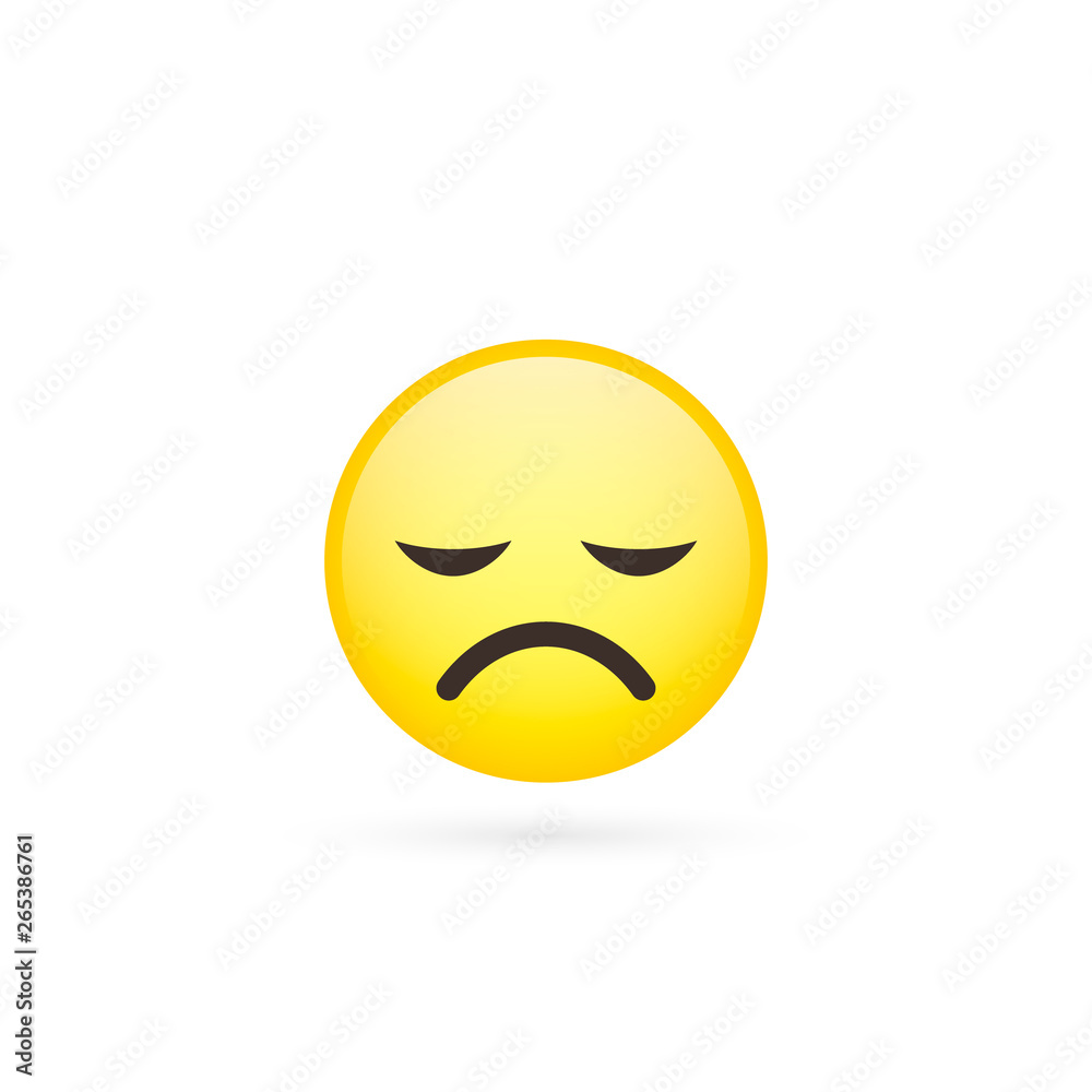 Fototapeta premium Indifferent cute emoticon, smiley, emoji - vector isolated illustration