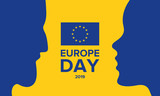 Europe Day. Annual public holiday in May. Is the name of two annual observance days - 5 May by the Council of Europe and 9 May by the European Union. Poster, card, banner and background. Vector illust