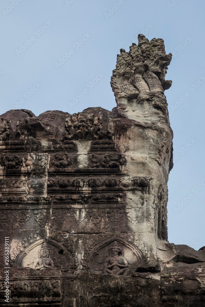 Sculpture at teh Angkor Wat temple, Siem Reap, Cambodia
