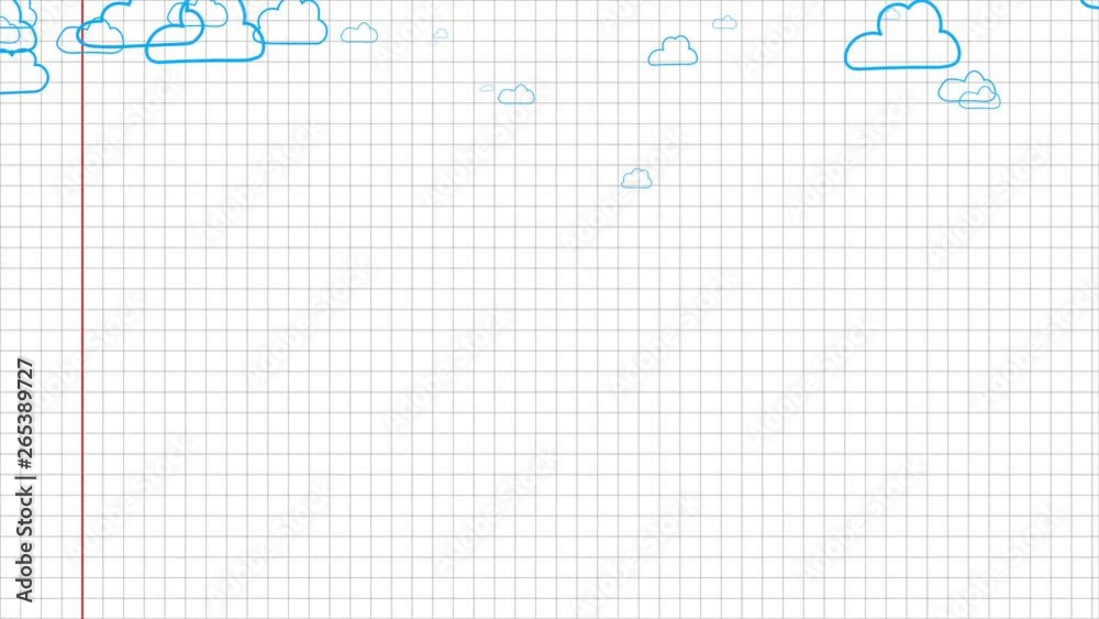 Painted clouds in the notebook