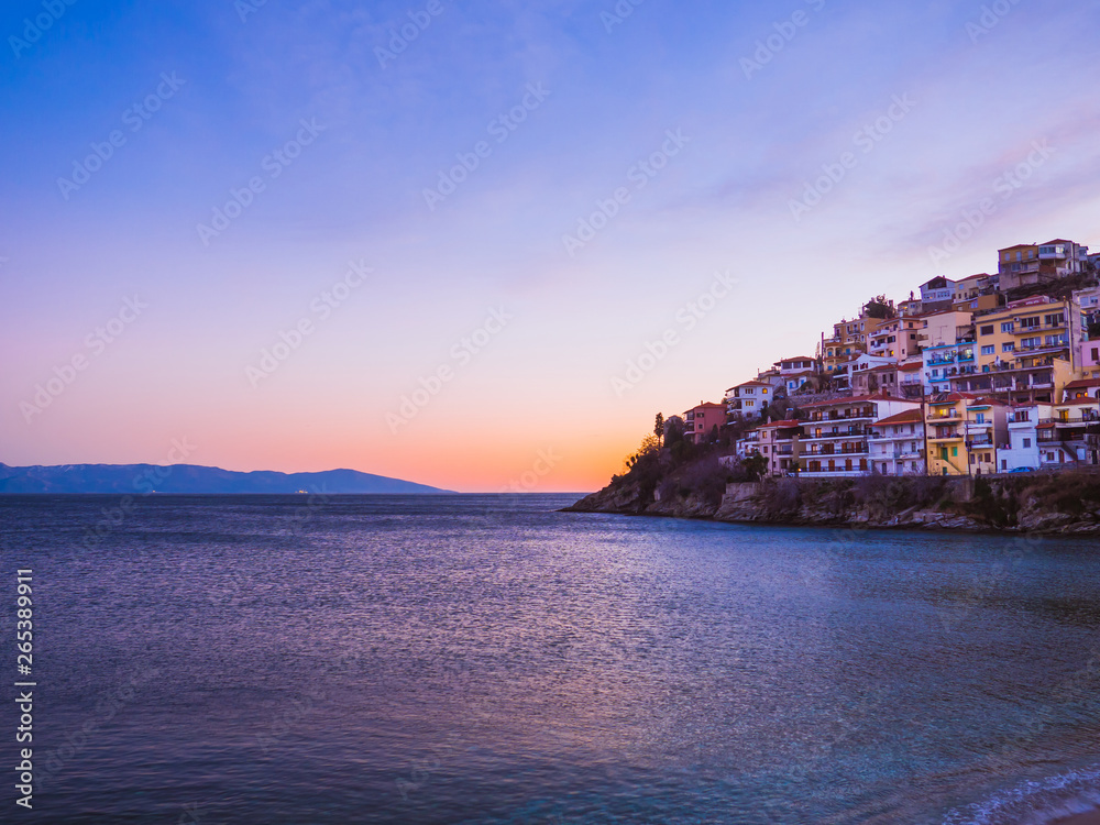 Colorful suburb of Kavala near the coastline - Kavala, Greece