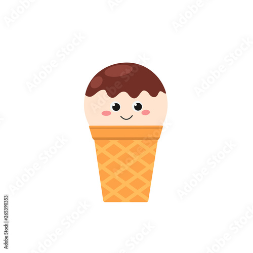 Cute funny cartoon ice cream