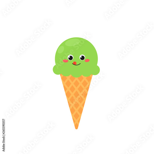 Funny cartoon ice cream character
