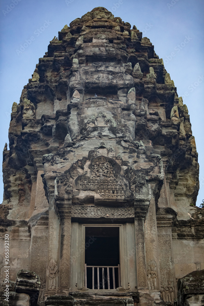 Tower at Angkor Wat temple, Siem Reap, Cambodia Tower at Angkor Wat temple, Siem Reap, Cambodia