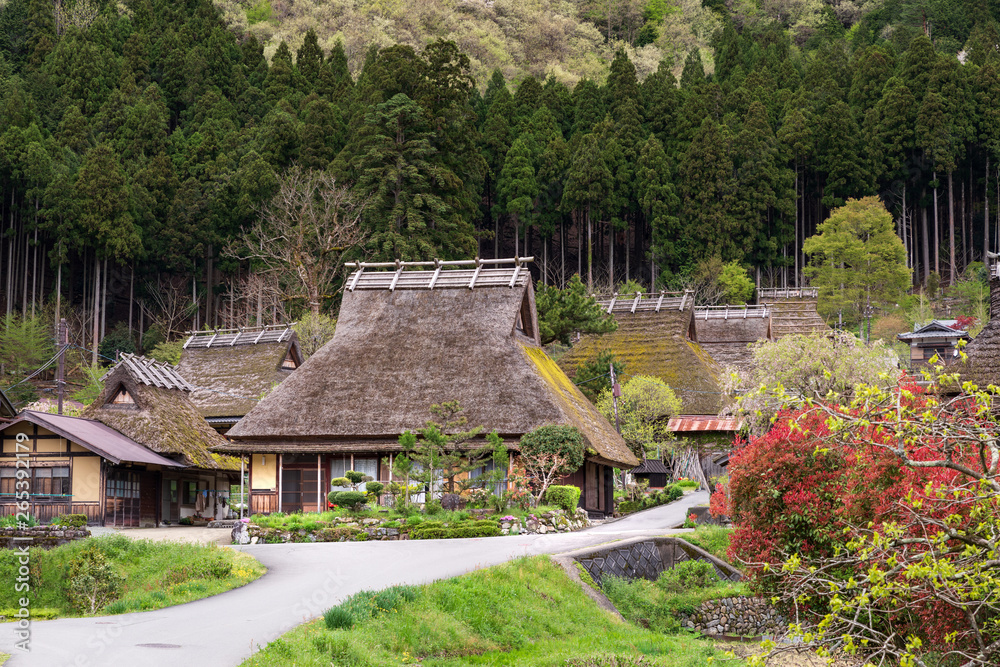 Traditional thatched roof houses in small village of Miyama in the mountains north of Kyoto Traditional thatched roof houses in small village of Miyama in the mountains north of Kyoto