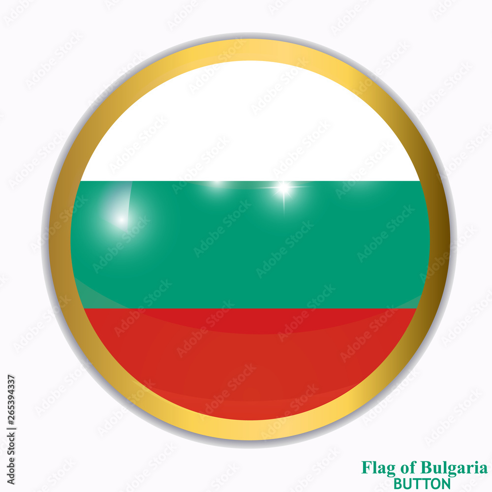 Bright button with flag of Bulgaria . Happy Bulgaria day background. Bright button with flag. Illustration with white background. Bright button with flag of Bulgaria . Happy Bulgaria day background. Bright button with flag. Illustration with white background.