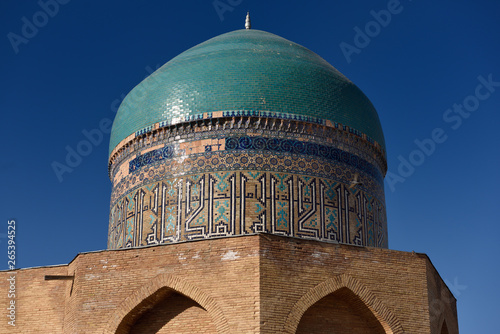 Photos Turquoise Dome of Mausoleum of Rabigha Sultan Begum in Turkistan Kazakhstan