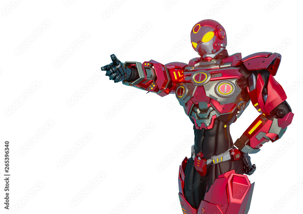 knight vision in a sci fi outfit in a white background knight vision in a sci fi outfit in a white background