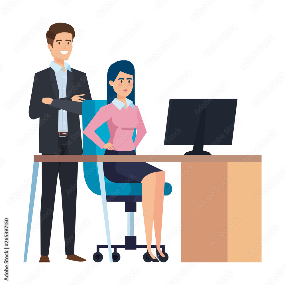 business couple in the workplace business couple in the workplace
