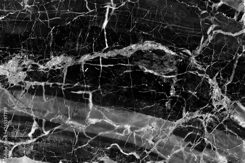 Patterned detailed of black marble pattern (Marquina) texture for interior, product and other design. abstract dark background.