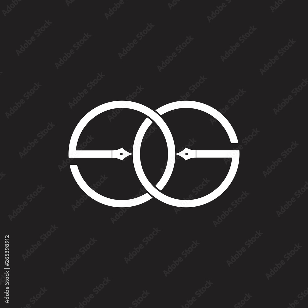 letter eg linked pen education logo vector letter eg linked pen education logo vector
