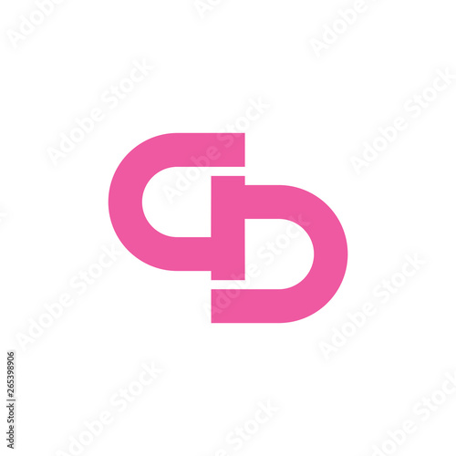 letter ad simple geometric line logo vector