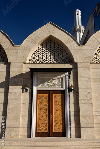 Detail of side door at Hoca Ahmet Yesevi Mosque in Turkistan Kazakhstan photo