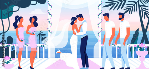 Wedding Ceremony Beautiful Terrace with Sea View