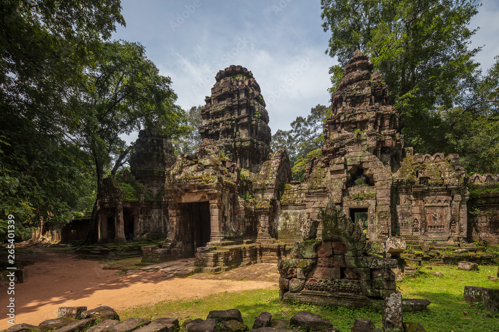 Ornamental gateway at Preah Khan temple in Angkor, Siem Reap, Cambodia