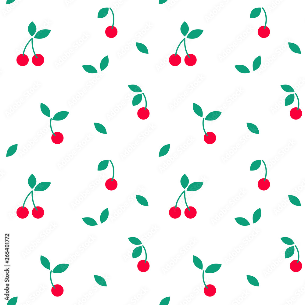 Cherry with leaf seamless pattern Cherry with leaf seamless pattern