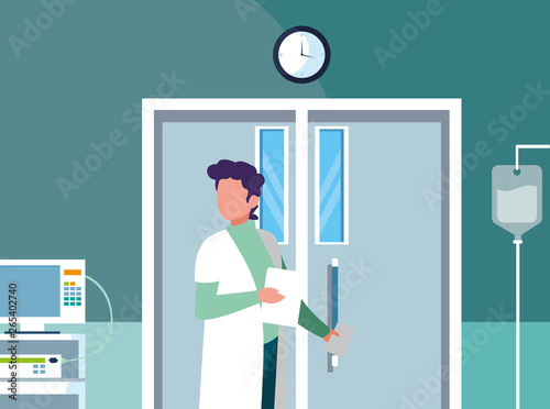 male medicine worker in the operating theater