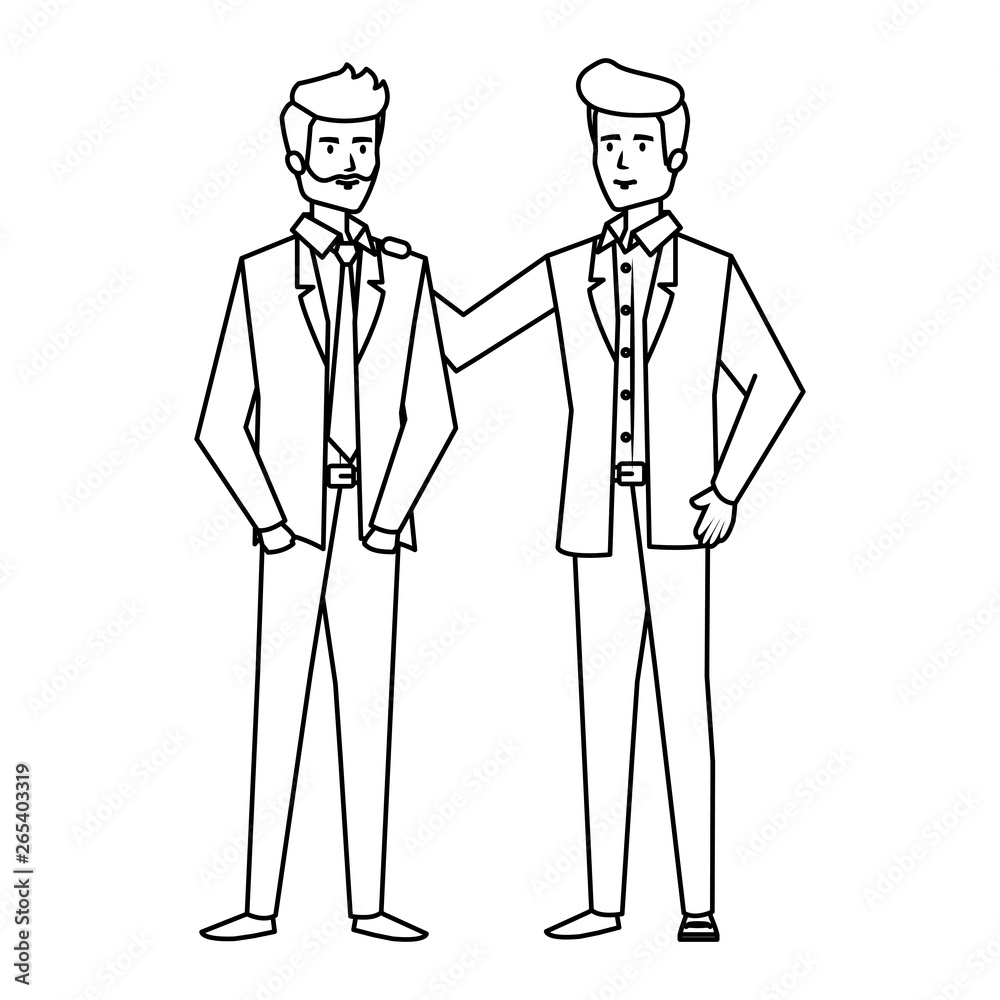 couple of businessmen avatars characters