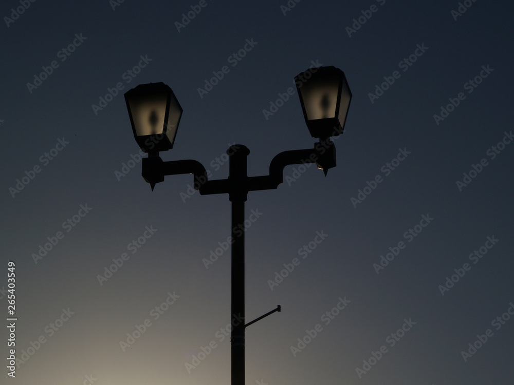 street lamp on a blue sky background