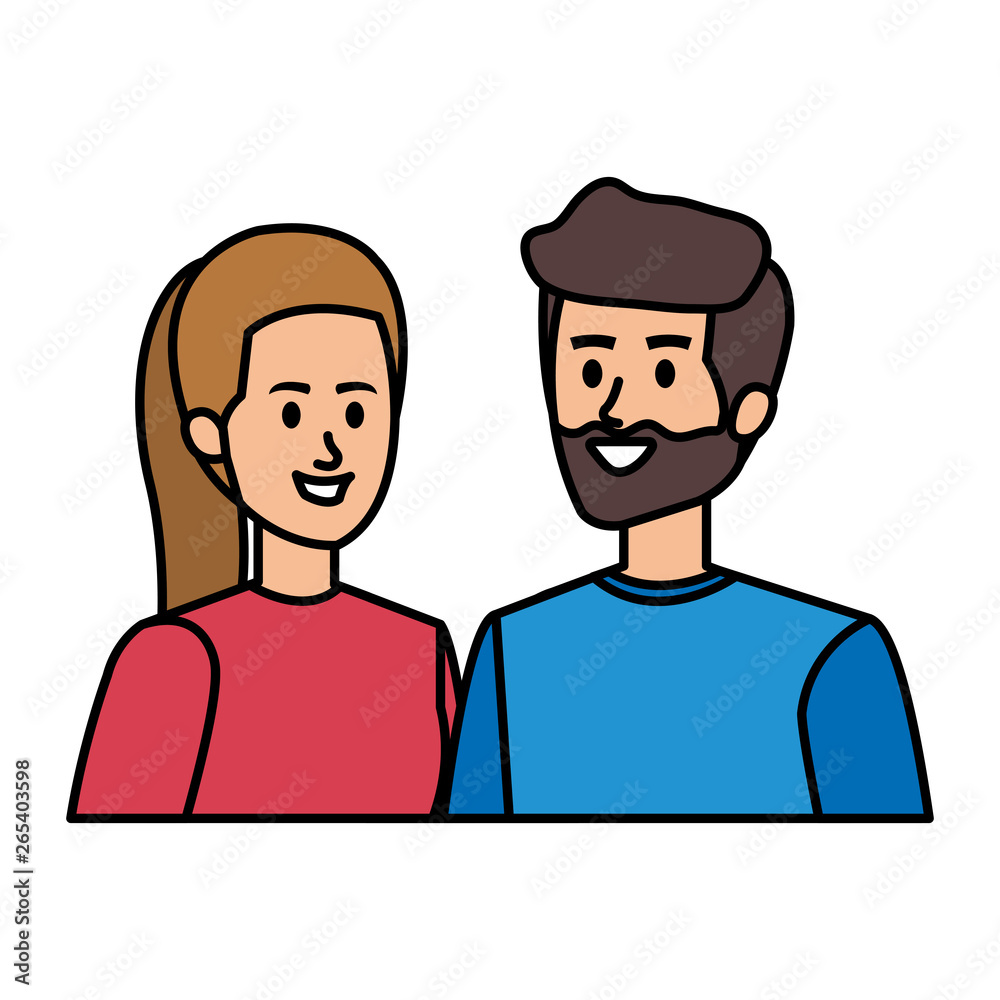 young couple avatars characters young couple avatars characters