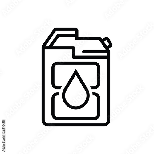 Black line icon for diesel fuel