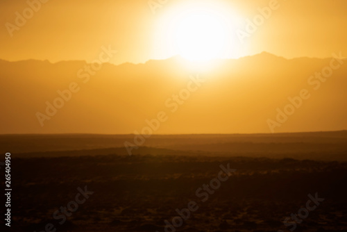 The sun peered over helan peak. © photobee