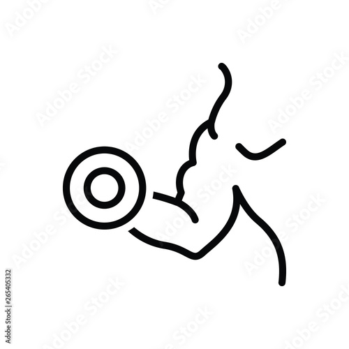 Black line icon for biceps pectorals 