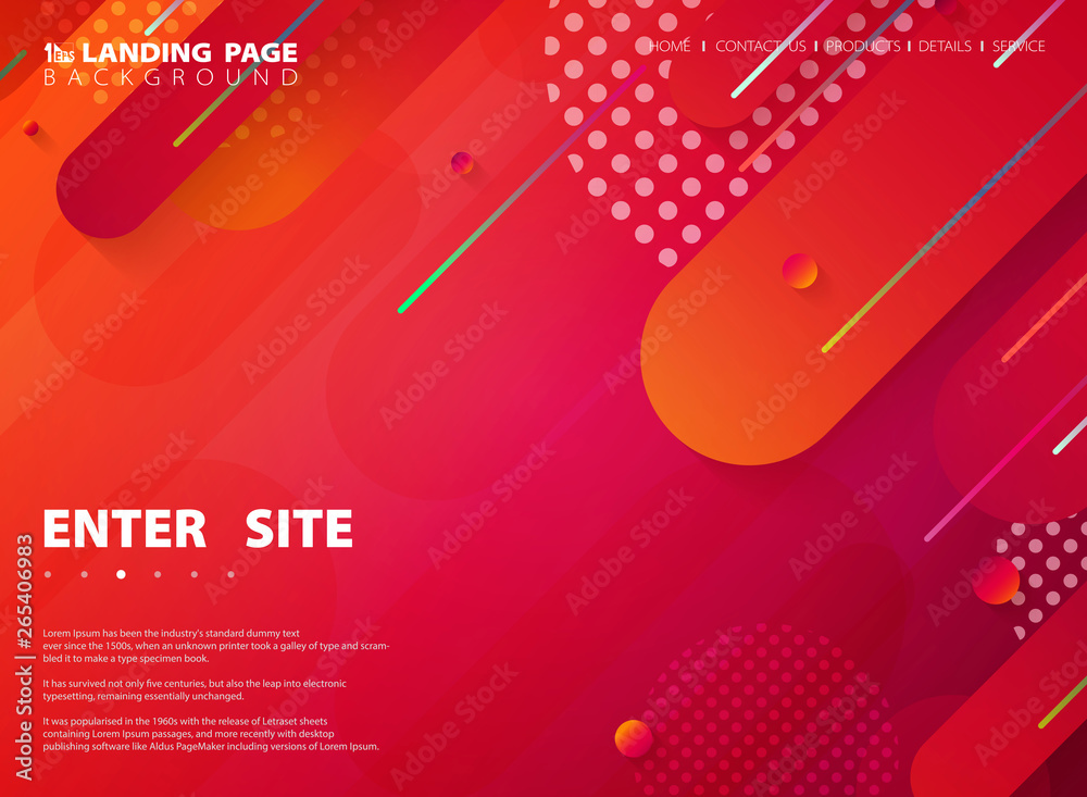 Abstract tech colorful stripe line web landing page background. illustration vector eps10
