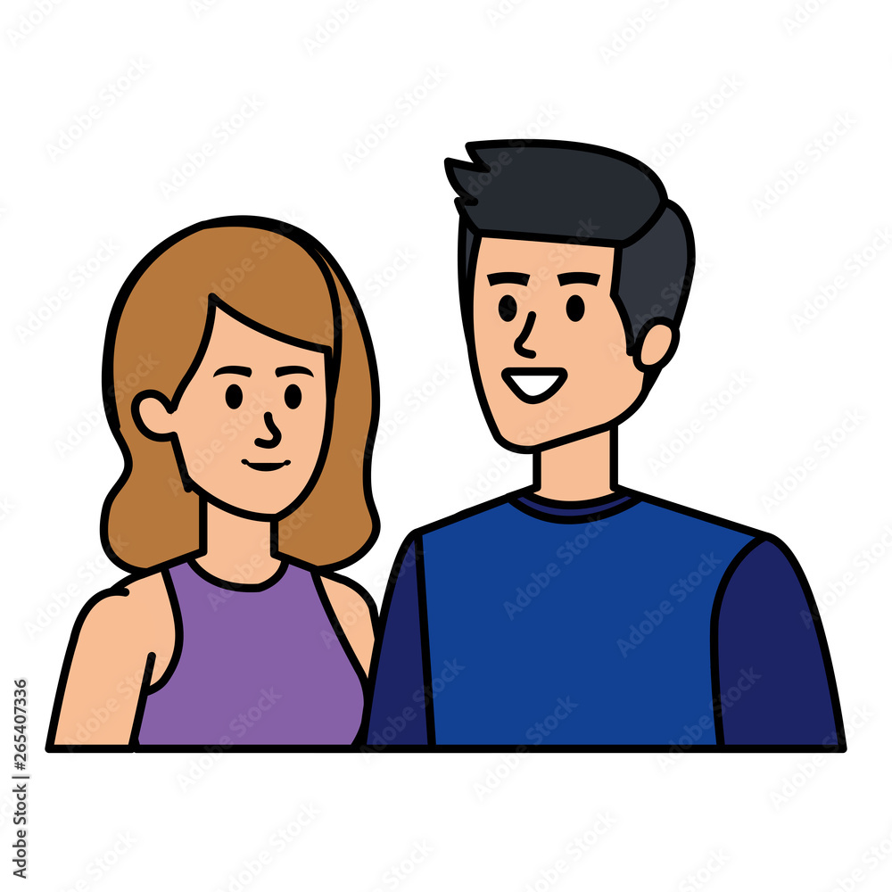 young couple avatars characters young couple avatars characters