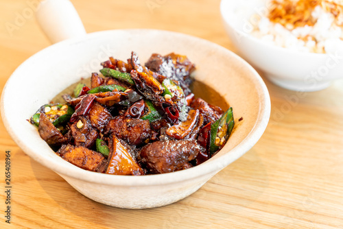 dried bak kut teh with rice photo