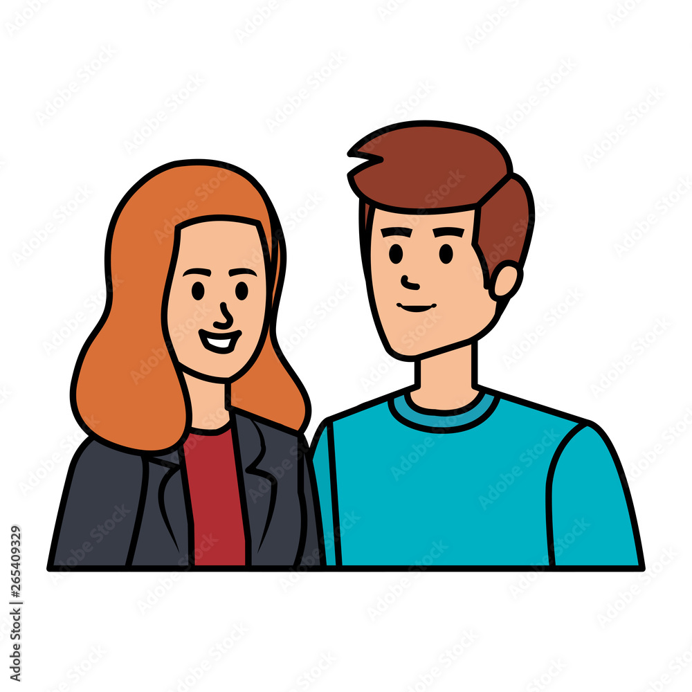 young couple avatars characters young couple avatars characters