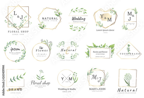 Premium floral logo templates for wedding,logo,banner,badge,printing,product,package.vector illustration