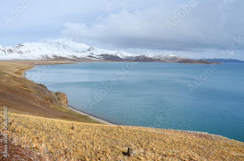 China, Tibet, highland Kering lake in summer in cloudy day photo