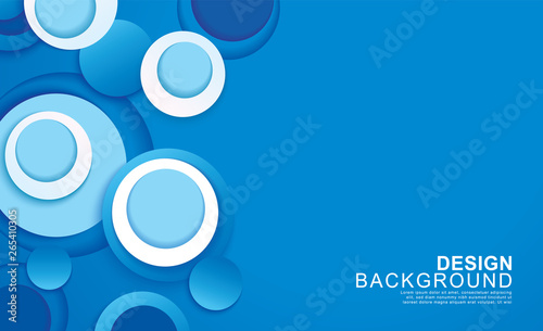 Paper layer circle blue abstract background. Curves and lines use for banner, cover, poster, wallpaper, design with space for text.