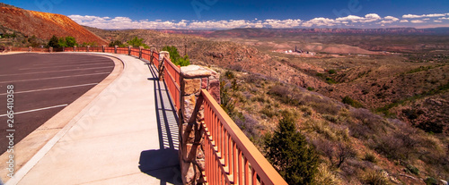 A view from the railing in the parking lot of the Jerome State Historic Park in Jerome, Arizona, USA of the Coconino National Forest photo