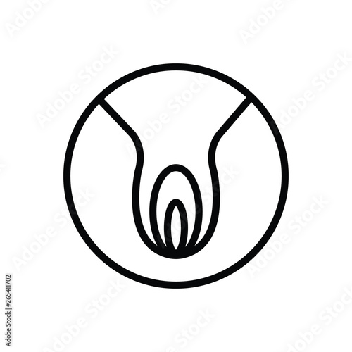 Black line icon for vagina hymen