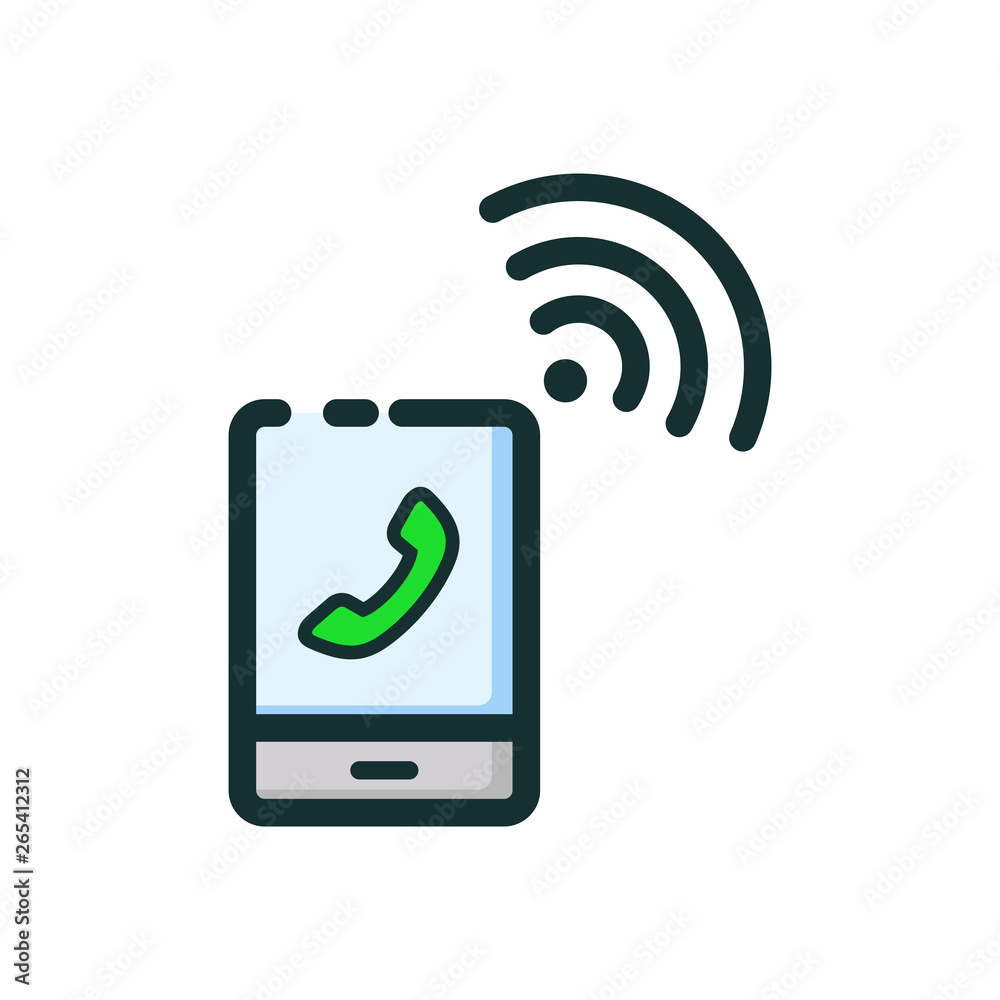 vector illustration of a smartphone that is making a call. Suitable for visualizing communication activities using smart phone media. Phone icon with a thick line. vector illustration of a smartphone that is making a call. Suitable for visualizing communication activities using smart phone media. Phone icon with a thick line.